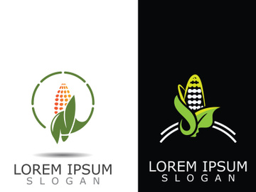 Corn simple logo design agriculture farming vector template preview picture