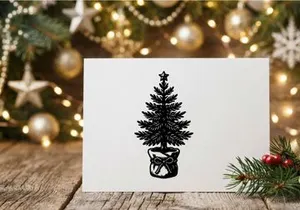 Decorative Christmas Tree in a Gift Box for Holiday Celebration