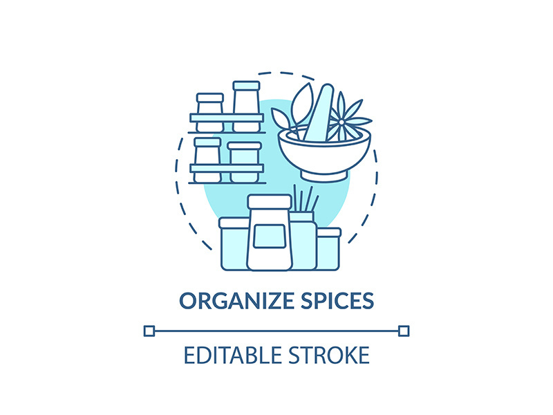 Organizing spices concept icon