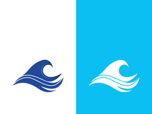 Wave beach vector illustration design logo