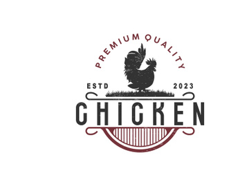 Chicken Logo, For Roast Chicken Restaurant, Farm Vector, Simple Minimalist Design For Restaurant Food Business preview picture