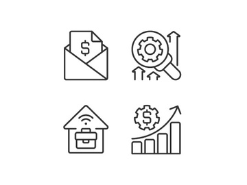 Company management structure pixel perfect linear icons set preview picture