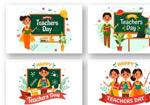 10 Teacher Day in India Illustration