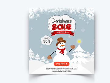 Christmas Sale Social Media Posts Template (AI) preview picture