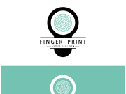 simple flat fingerprint logo,for security,identification,badge,emblem,business card,digital,vector