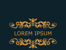 Gold luxury floral vintage monogram decorative logo template