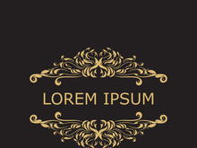 Gold luxury floral vintage monogram decorative logo template