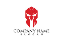 Spartan gladiator helmet logo vector