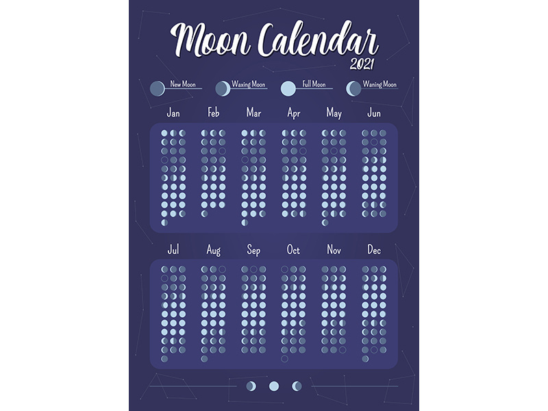 Moon calendar creative planner page design