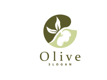 Olive Oil Logo, Olive Leaf Plant Herbal Garden Vector preview picture