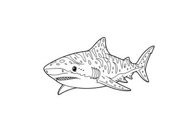 Cartoon shark swimming vector illustration flat design preview picture