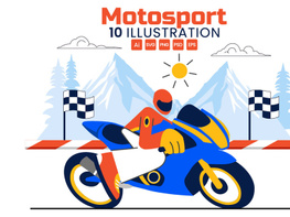 10 Motorcycle Racing Illustration preview picture