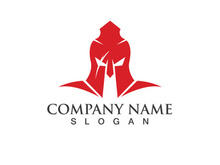 Spartan gladiator helmet logo vector