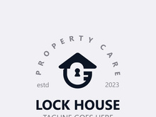 Lock House secure logo design, smart key home vector concept template