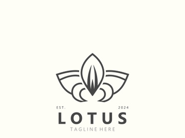 Lotus flower minimalist design, elegance Lotus flower logo template preview picture