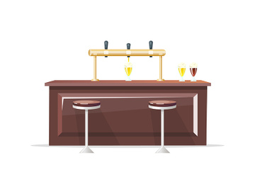 Bar counter flat color vector object preview picture