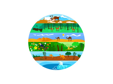 Biodiversity 2D vector web banner, poster preview picture