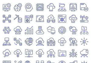 70 Big Data and Science Colored Outline Icons