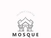 Mosque Logo design, simple islamic architecture, emblem symbol islamic center vector template