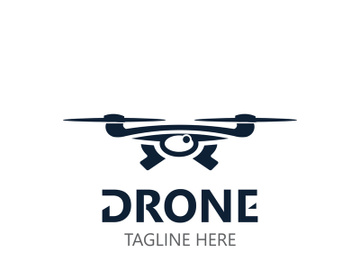 Drone aerial with camera vector template icon. logo photography drone vector. quadcopter flat style illustration preview picture
