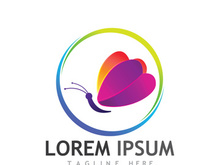 Beautiful and colorful butterfly creative logo design.