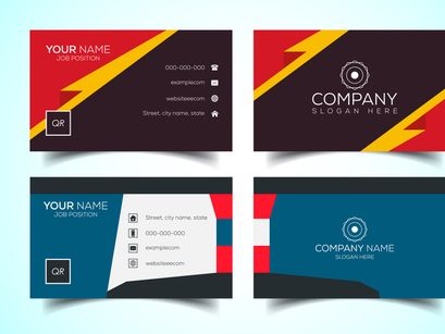Double-sided creative and modern business card template. Vector illustration