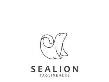 Sea lion mammal logo design animal sea illustration template preview picture