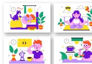 10 Daily Morning Rituals Illustration