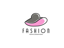 Women's Hat Logo Design Illustration Fashion beauty accessories, and product brand care