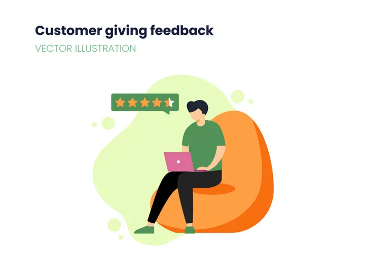 Man giving online feedback