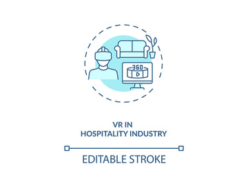 VR in hospitality industry concept icon preview picture