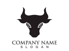Bull head logo vector icon design illustration
