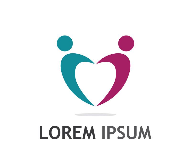 Community of people logo design with creative idea.
