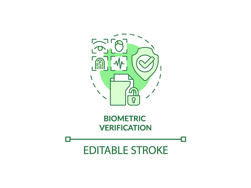 Biometric verification green concept icon