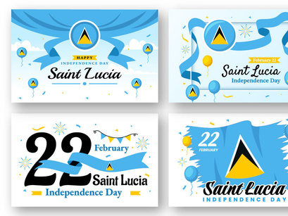 13 Saint Lucia Independence Day Illustration