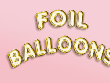 [Free] Foil Balloon Text Effect PSD File preview picture