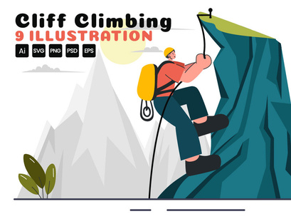 9 Cliff Climbing Illustration