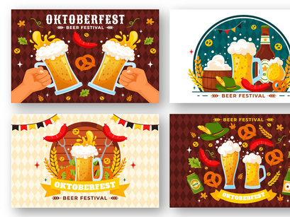 13 Oktoberfest Beer Festival Illustration