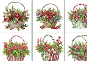 Watercolor Flower Basket Design