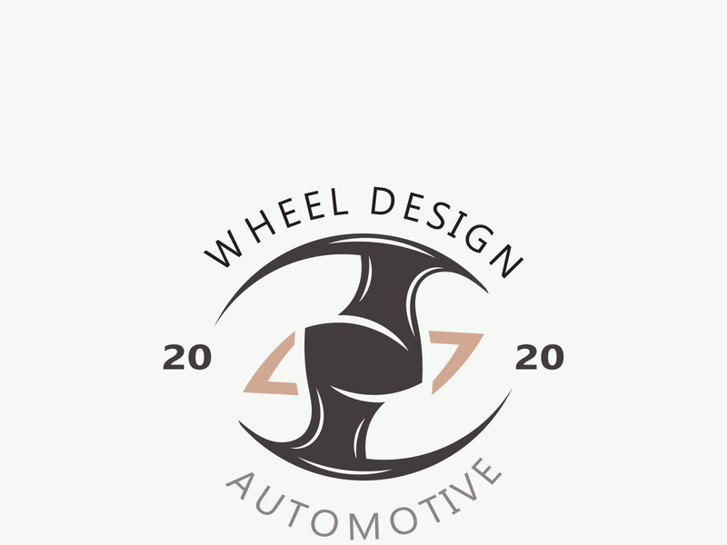 Steering wheel logo automotive car design garage auto repair workshop illustration