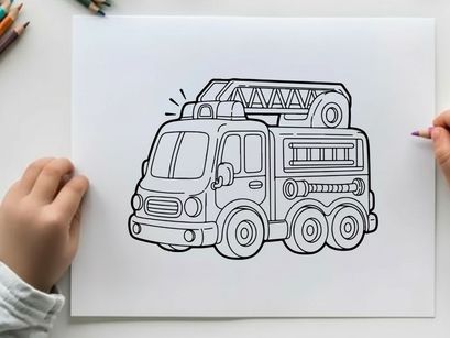 Fire truck vector illustration flat design emergency vehicle