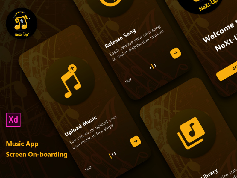 Music App Screen On-boarding Concept