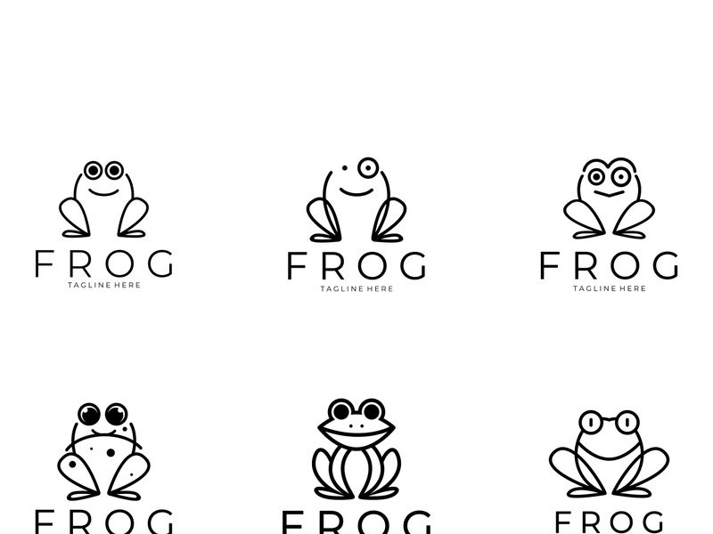 frog logo simple vector design template