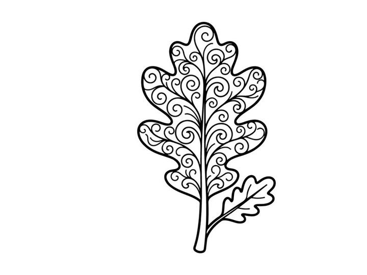 Decorative metal leaf illustration. Artistic botanical design for home decor and crafts