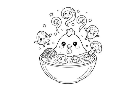 Cute germs and bacteria in bowl vector illustration flat design