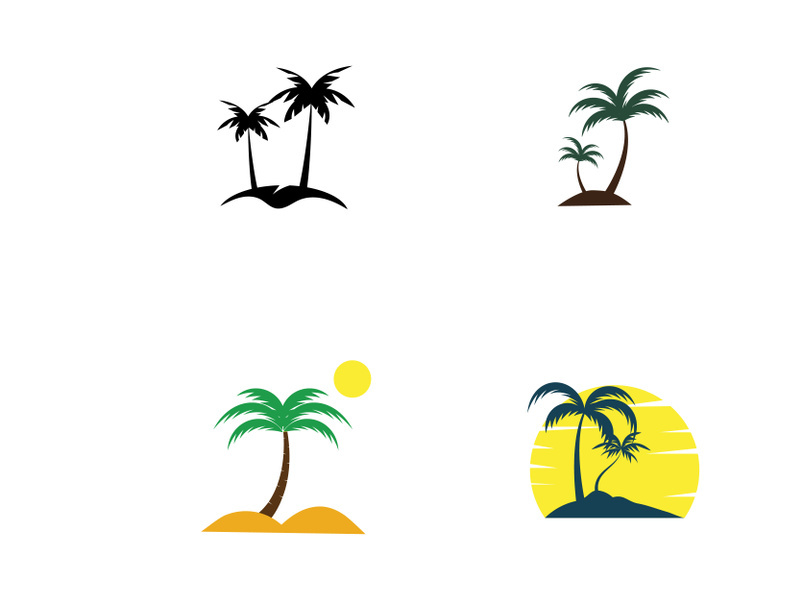 Natural palm tree logo