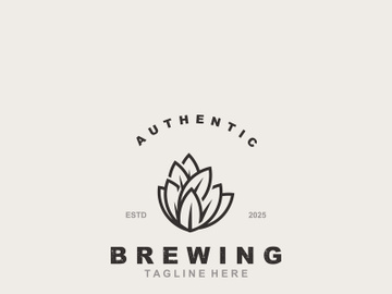 Brewery logo craft beer template design emblems beer cafe, bar, brewing company illustration preview picture