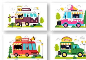 10 Food Truck Illustration