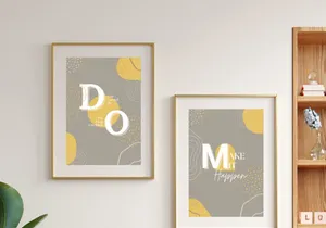 Digital Art Wall decor Beige Minimalist