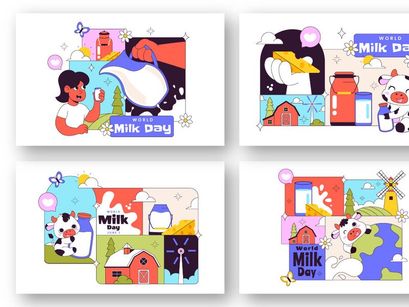 10 World Milk Day Illustration